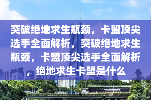 突破绝地求生瓶颈，卡盟顶尖选手全面解析，突破绝地求生瓶颈，卡盟顶尖选手全面解析，绝地求生卡盟是什么
