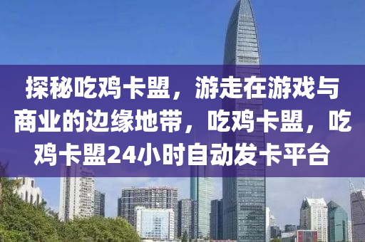 探秘吃鸡卡盟，游走在游戏与商业的边缘地带，吃鸡卡盟，吃鸡卡盟24小时自动发卡平台