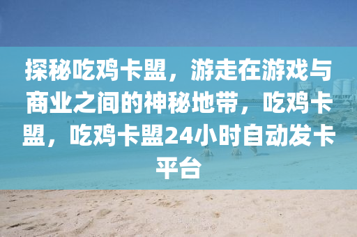 探秘吃鸡卡盟，游走在游戏与商业之间的神秘地带，吃鸡卡盟，吃鸡卡盟24小时自动发卡平台