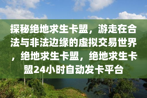 探秘绝地求生卡盟，游走在合法与非法边缘的虚拟交易世界，绝地求生卡盟，绝地求生卡盟24小时自动发卡平台