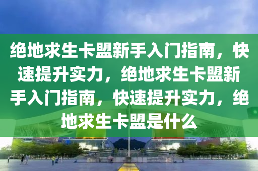 绝地求生卡盟新手入门指南，快速提升实力，绝地求生卡盟新手入门指南，快速提升实力，绝地求生卡盟是什么