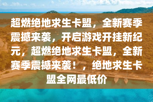 超燃绝地求生卡盟，全新赛季震撼来袭，开启游戏开挂新纪元，超燃绝地求生卡盟，全新赛季震撼来袭！，绝地求生卡盟全网最低价