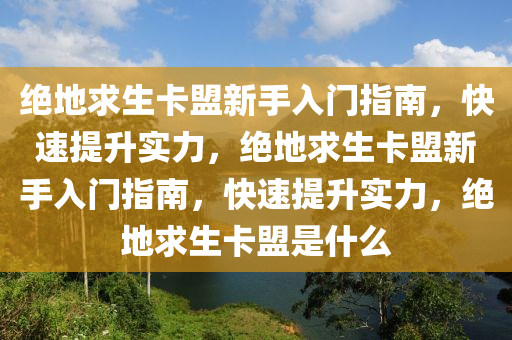 绝地求生卡盟新手入门指南，快速提升实力，绝地求生卡盟新手入门指南，快速提升实力，绝地求生卡盟是什么
