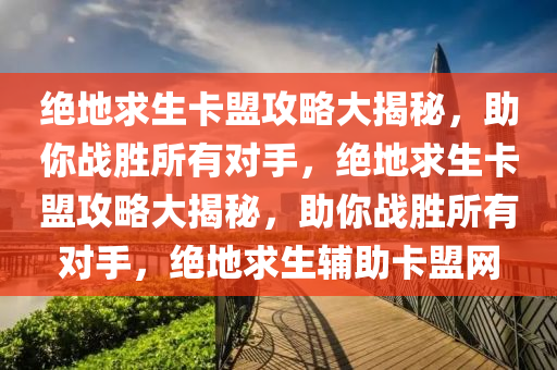 绝地求生卡盟攻略大揭秘，助你战胜所有对手，绝地求生卡盟攻略大揭秘，助你战胜所有对手，绝地求生辅助卡盟网