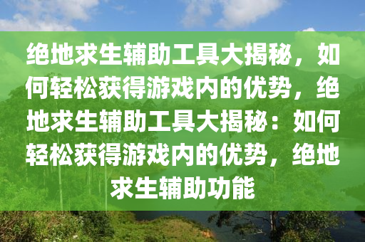 绝地求生辅助工具大揭秘，如何轻松获得游戏内的优势，绝地求生辅助工具大揭秘：如何轻松获得游戏内的优势，绝地求生辅助功能