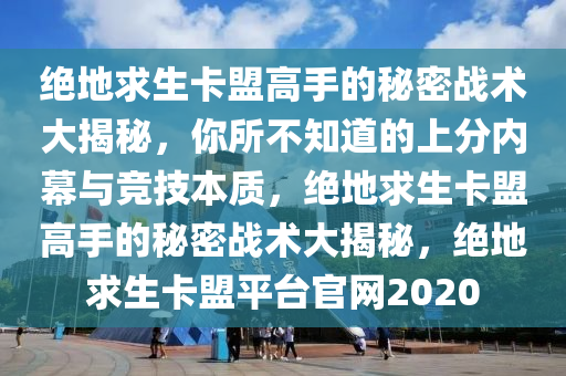 绝地求生卡盟高手的秘密战术大揭秘，你所不知道的上分内幕与竞技本质，绝地求生卡盟高手的秘密战术大揭秘，绝地求生卡盟平台官网2020