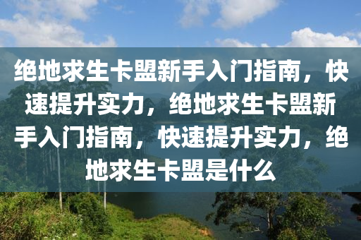 绝地求生卡盟新手入门指南，快速提升实力，绝地求生卡盟新手入门指南，快速提升实力，绝地求生卡盟是什么