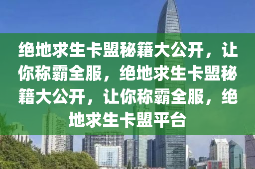 绝地求生卡盟秘籍大公开，让你称霸全服，绝地求生卡盟秘籍大公开，让你称霸全服，绝地求生卡盟平台