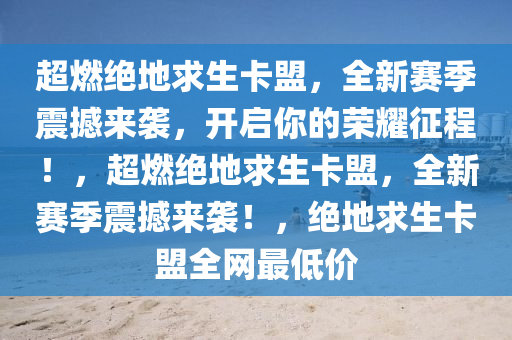 超燃绝地求生卡盟，全新赛季震撼来袭，开启你的荣耀征程！，超燃绝地求生卡盟，全新赛季震撼来袭！，绝地求生卡盟全网最低价