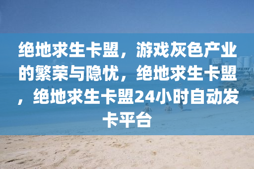 绝地求生卡盟，游戏灰色产业的繁荣与隐忧，绝地求生卡盟，绝地求生卡盟24小时自动发卡平台
