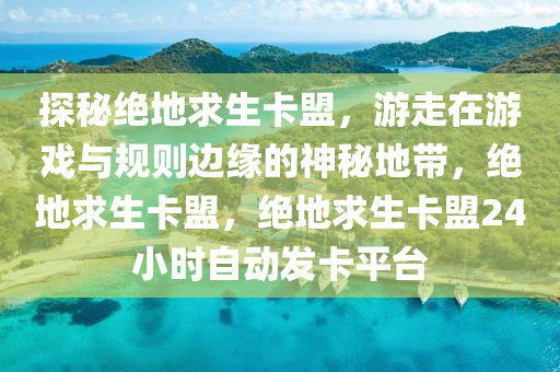 探秘绝地求生卡盟，游走在游戏与规则边缘的神秘地带，绝地求生卡盟，绝地求生卡盟24小时自动发卡平台