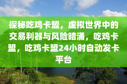 探秘吃鸡卡盟，虚拟世界中的交易利器与风险暗涌，吃鸡卡盟，吃鸡卡盟24小时自动发卡平台