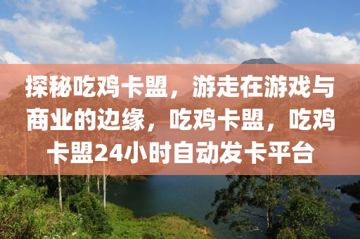 探秘吃鸡卡盟，游走在游戏与商业的边缘，吃鸡卡盟，吃鸡卡盟24小时自动发卡平台