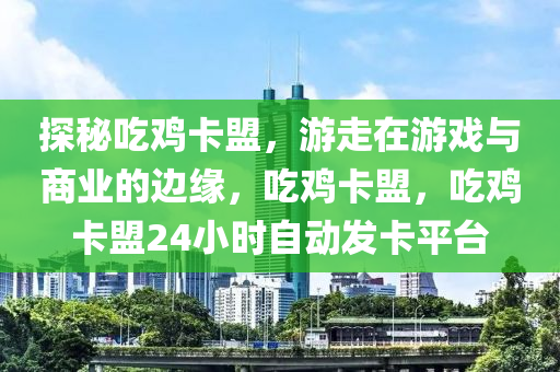 探秘吃鸡卡盟，游走在游戏与商业的边缘，吃鸡卡盟，吃鸡卡盟24小时自动发卡平台