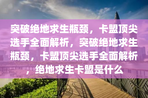突破绝地求生瓶颈，卡盟顶尖选手全面解析，突破绝地求生瓶颈，卡盟顶尖选手全面解析，绝地求生卡盟是什么