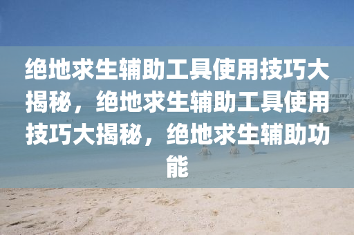 绝地求生辅助工具使用技巧大揭秘，绝地求生辅助工具使用技巧大揭秘，绝地求生辅助功能