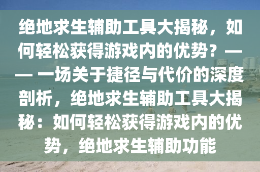 绝地求生辅助工具大揭秘，如何轻松获得游戏内的优势？—— 一场关于捷径与代价的深度剖析，绝地求生辅助工具大揭秘：如何轻松获得游戏内的优势，绝地求生辅助功能