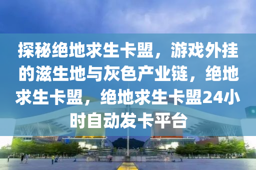 探秘绝地求生卡盟，游戏外挂的滋生地与灰色产业链，绝地求生卡盟，绝地求生卡盟24小时自动发卡平台