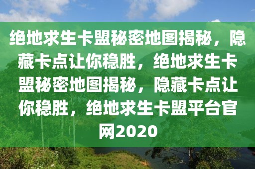 绝地求生卡盟秘密地图揭秘，隐藏卡点让你稳胜，绝地求生卡盟秘密地图揭秘，隐藏卡点让你稳胜，绝地求生卡盟平台官网2020
