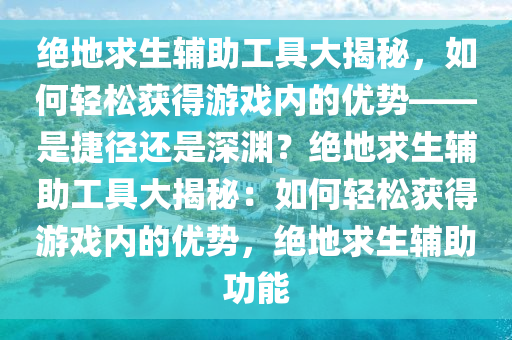 绝地求生辅助工具大揭秘，如何轻松获得游戏内的优势——是捷径还是深渊？绝地求生辅助工具大揭秘：如何轻松获得游戏内的优势，绝地求生辅助功能