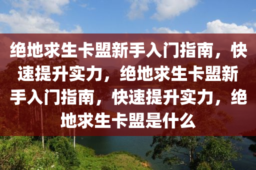 绝地求生卡盟新手入门指南，快速提升实力，绝地求生卡盟新手入门指南，快速提升实力，绝地求生卡盟是什么