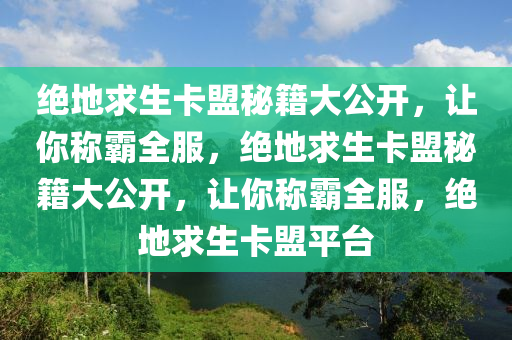 绝地求生卡盟秘籍大公开，让你称霸全服，绝地求生卡盟秘籍大公开，让你称霸全服，绝地求生卡盟平台