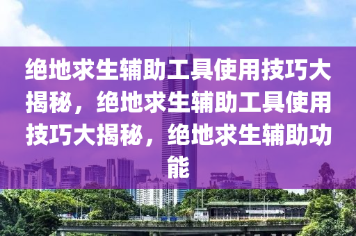 绝地求生辅助工具使用技巧大揭秘，绝地求生辅助工具使用技巧大揭秘，绝地求生辅助功能