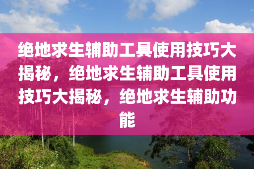 绝地求生辅助工具使用技巧大揭秘，绝地求生辅助工具使用技巧大揭秘，绝地求生辅助功能