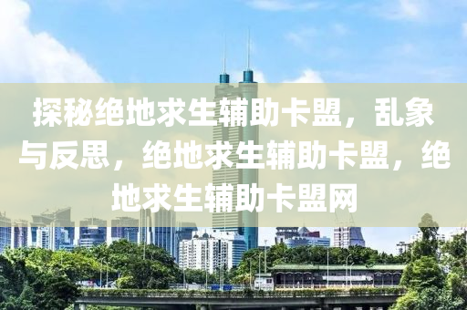 探秘绝地求生辅助卡盟，乱象与反思，绝地求生辅助卡盟，绝地求生辅助卡盟网