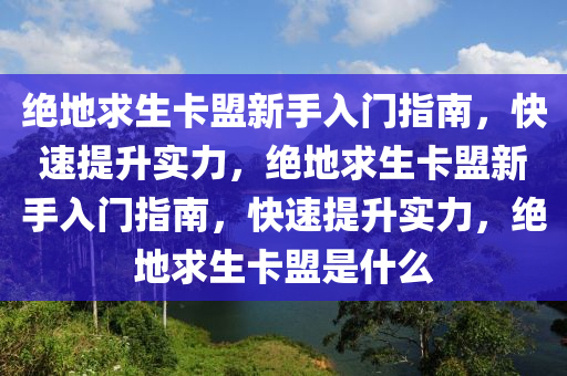 绝地求生卡盟新手入门指南，快速提升实力，绝地求生卡盟新手入门指南，快速提升实力，绝地求生卡盟是什么