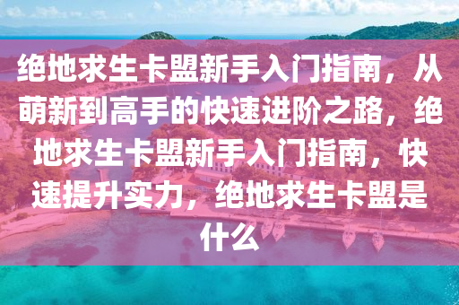 绝地求生卡盟新手入门指南，从萌新到高手的快速进阶之路，绝地求生卡盟新手入门指南，快速提升实力，绝地求生卡盟是什么