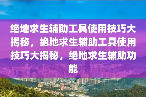 绝地求生辅助工具使用技巧大揭秘，绝地求生辅助工具使用技巧大揭秘，绝地求生辅助功能