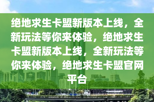绝地求生卡盟新版本上线，全新玩法等你来体验，绝地求生卡盟新版本上线，全新玩法等你来体验，绝地求生卡盟官网平台