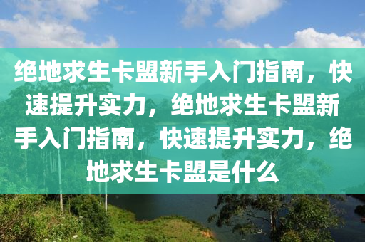 绝地求生卡盟新手入门指南，快速提升实力，绝地求生卡盟新手入门指南，快速提升实力，绝地求生卡盟是什么