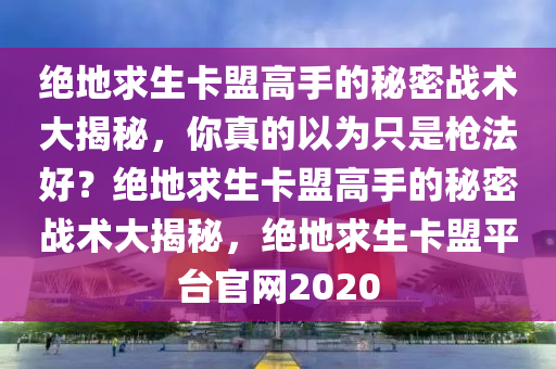 绝地求生卡盟高手的秘密战术大揭秘，你真的以为只是枪法好？绝地求生卡盟高手的秘密战术大揭秘，绝地求生卡盟平台官网2020