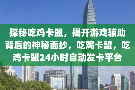 探秘吃鸡卡盟，揭开游戏辅助背后的神秘面纱，吃鸡卡盟，吃鸡卡盟24小时自动发卡平台