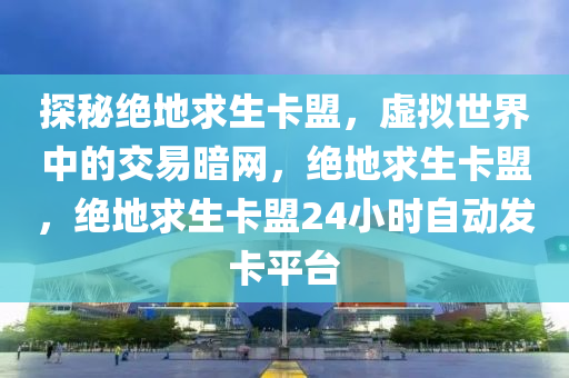 探秘绝地求生卡盟，虚拟世界中的交易暗网，绝地求生卡盟，绝地求生卡盟24小时自动发卡平台