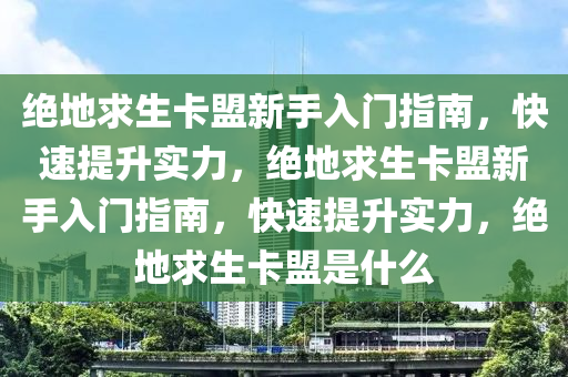绝地求生卡盟新手入门指南，快速提升实力，绝地求生卡盟新手入门指南，快速提升实力，绝地求生卡盟是什么