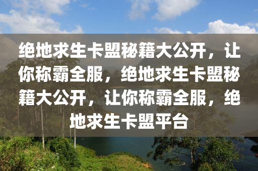 绝地求生卡盟秘籍大公开，让你称霸全服，绝地求生卡盟秘籍大公开，让你称霸全服，绝地求生卡盟平台