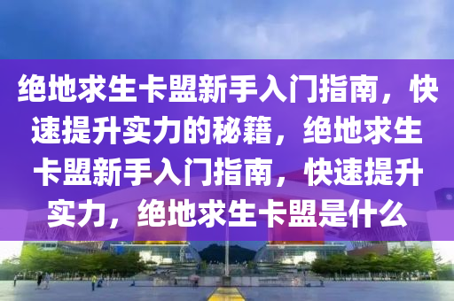 绝地求生卡盟新手入门指南，快速提升实力的秘籍，绝地求生卡盟新手入门指南，快速提升实力，绝地求生卡盟是什么