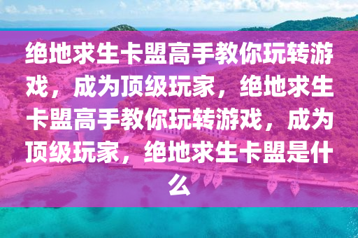 绝地求生卡盟高手教你玩转游戏，成为顶级玩家，绝地求生卡盟高手教你玩转游戏，成为顶级玩家，绝地求生卡盟是什么