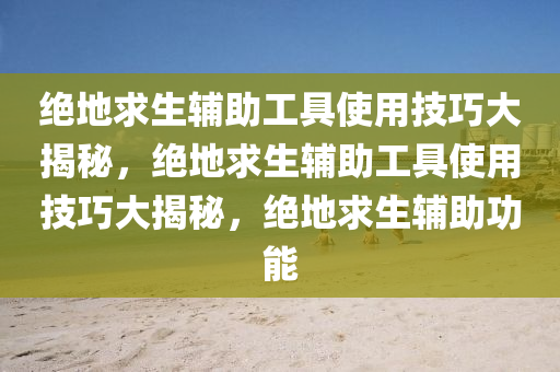 绝地求生辅助工具使用技巧大揭秘，绝地求生辅助工具使用技巧大揭秘，绝地求生辅助功能