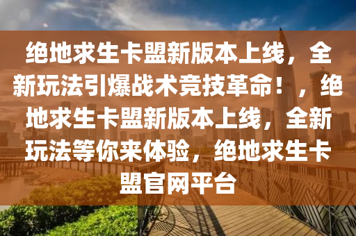 绝地求生卡盟新版本上线，全新玩法引爆战术竞技革命！，绝地求生卡盟新版本上线，全新玩法等你来体验，绝地求生卡盟官网平台
