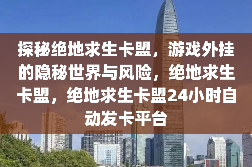 探秘绝地求生卡盟，游戏外挂的隐秘世界与风险，绝地求生卡盟，绝地求生卡盟24小时自动发卡平台