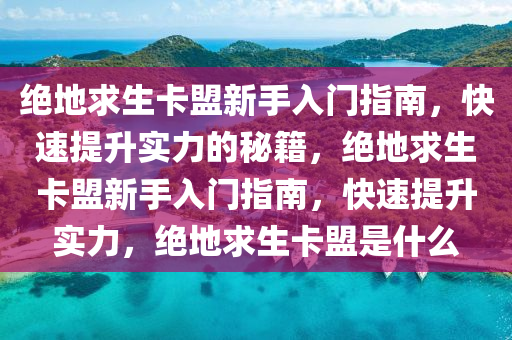 绝地求生卡盟新手入门指南，快速提升实力的秘籍，绝地求生卡盟新手入门指南，快速提升实力，绝地求生卡盟是什么
