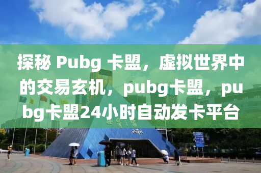 探秘 Pubg 卡盟，虚拟世界中的交易玄机，pubg卡盟，pubg卡盟24小时自动发卡平台