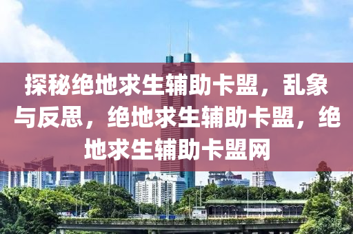 探秘绝地求生辅助卡盟，乱象与反思，绝地求生辅助卡盟，绝地求生辅助卡盟网
