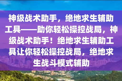 神级战术助手，绝地求生辅助工具——助你轻松操控战局，神级战术助手！绝地求生辅助工具让你轻松操控战局，绝地求生战斗模式辅助