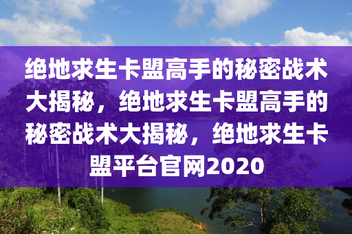 绝地求生卡盟高手的秘密战术大揭秘，绝地求生卡盟高手的秘密战术大揭秘，绝地求生卡盟平台官网2020