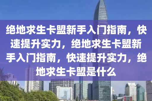 绝地求生卡盟新手入门指南，快速提升实力，绝地求生卡盟新手入门指南，快速提升实力，绝地求生卡盟是什么